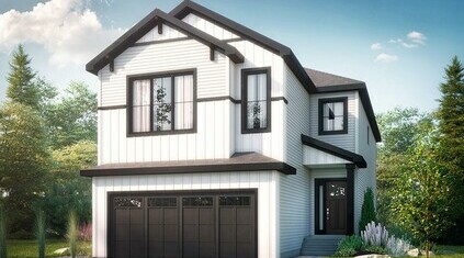 Rendering of the Callie F model home built by Bedrock Homes in Edmonton and Red Deer, Alberta.