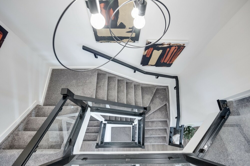 Staircase in the Catalina showhome in College Woods at Lakeview