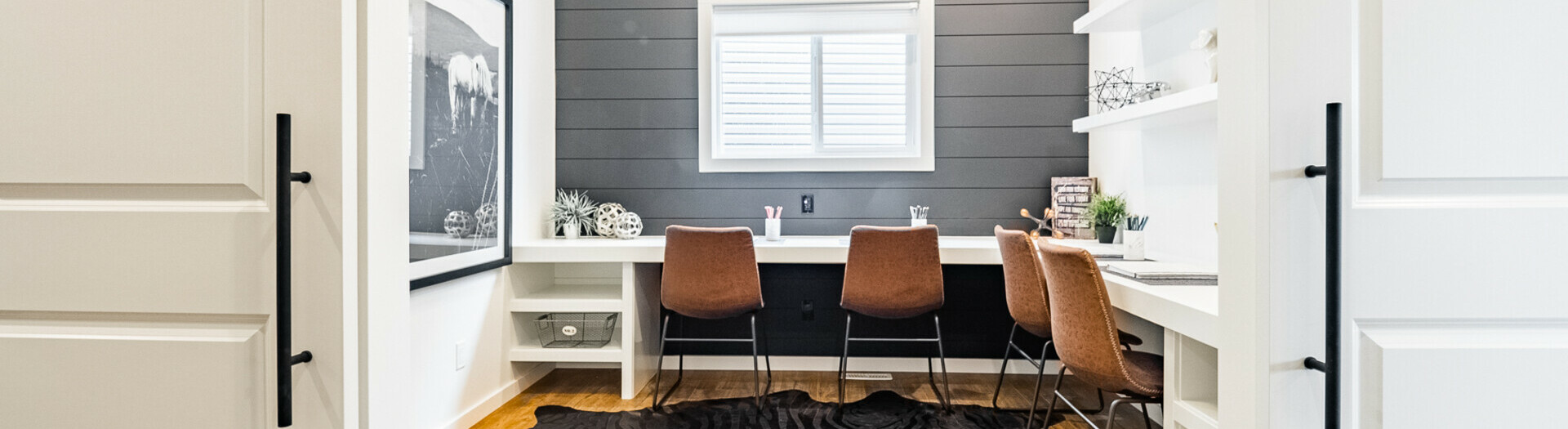 Office in the Callie showhome in the community of Robinson in Leduc, Alberta. 