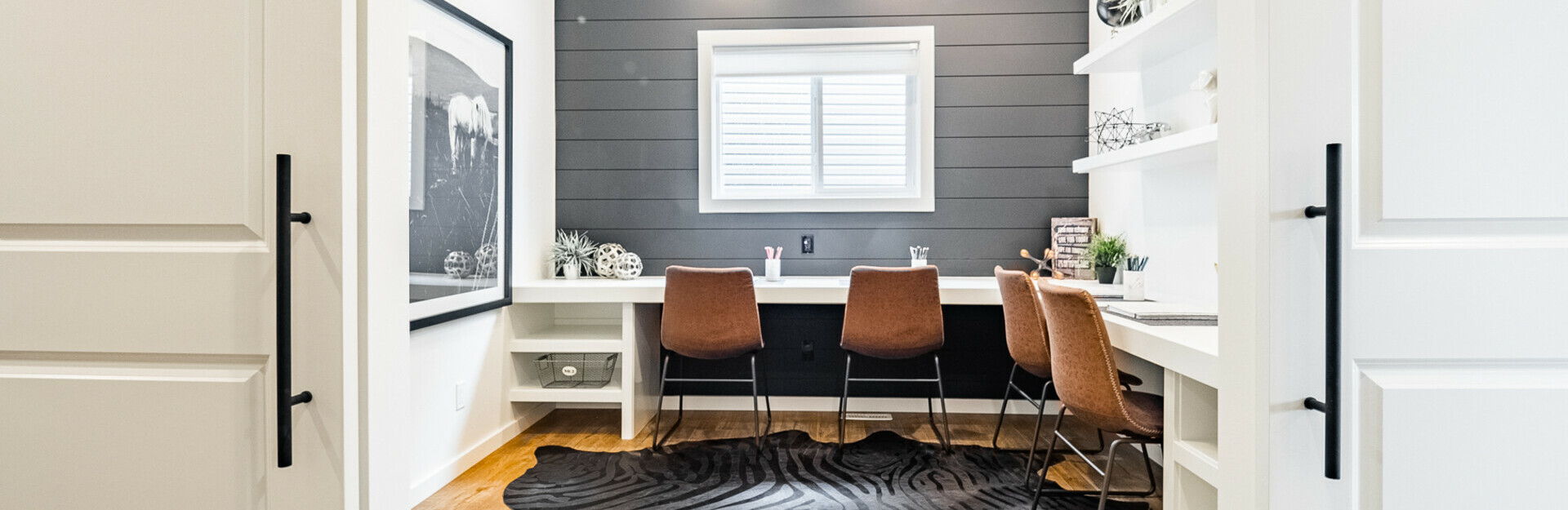 Office in the Callie showhome in the community of Robinson in Leduc, Alberta. 